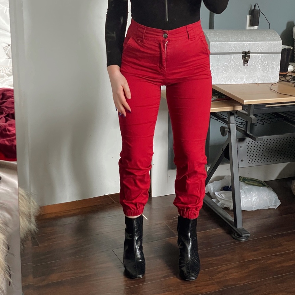 Garage red cargo pants